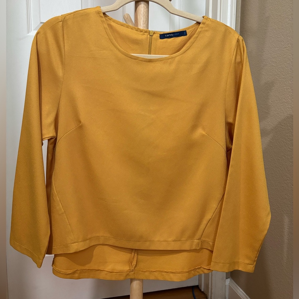 Elegant Mustard Long Sleeve Top